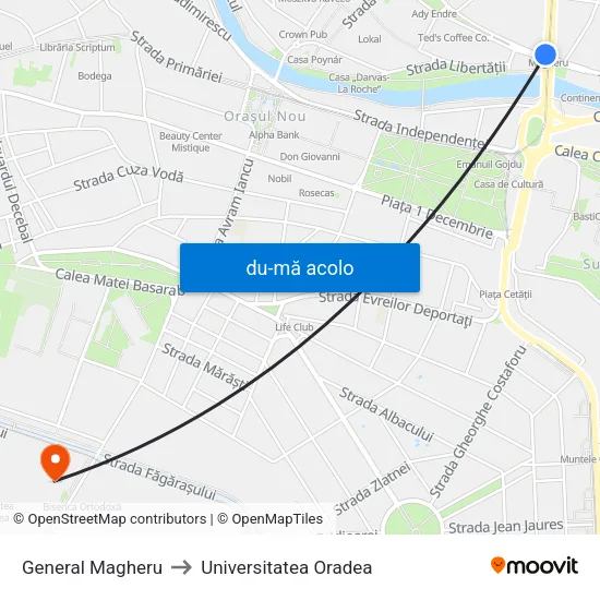 Harta de General Magheru către Universitatea Oradea