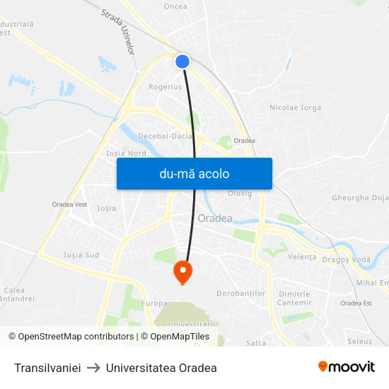 Harta de Transilvaniei către Universitatea Oradea