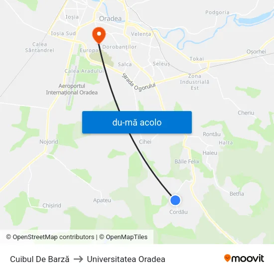 Harta de Cordău | Cuibul De Barză către Universitatea Oradea