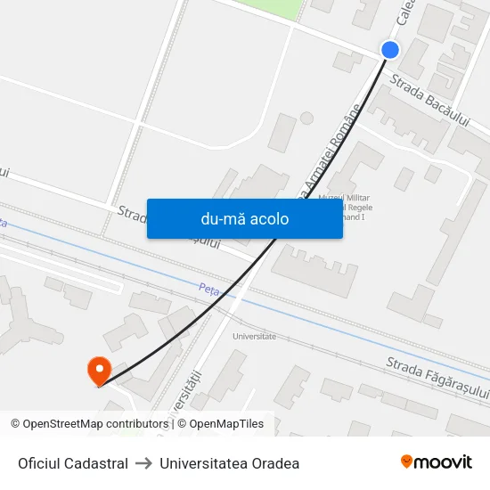 Harta de Oficiul Cadastral către Universitatea Oradea