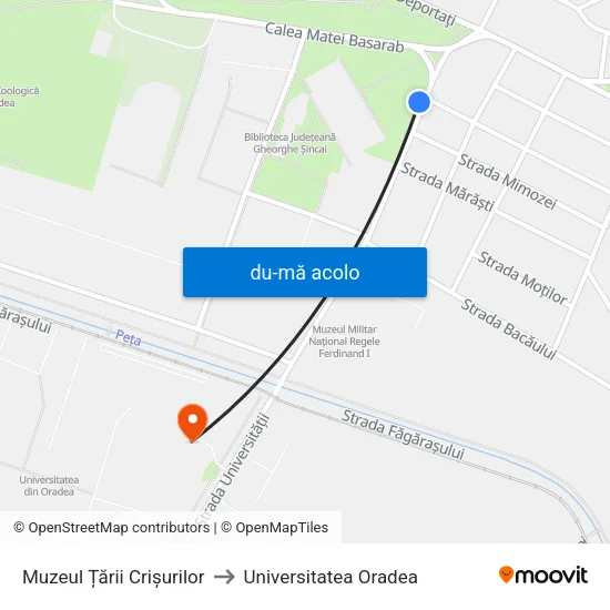 Harta de Muzeul Țării Crișurilor către Universitatea Oradea