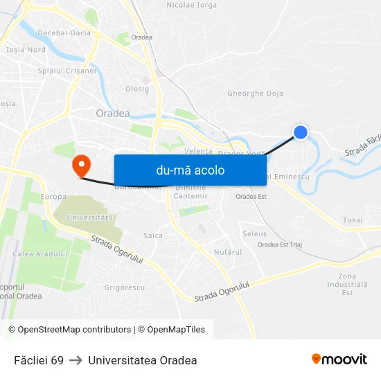 Harta de Făcliei 69 către Universitatea Oradea