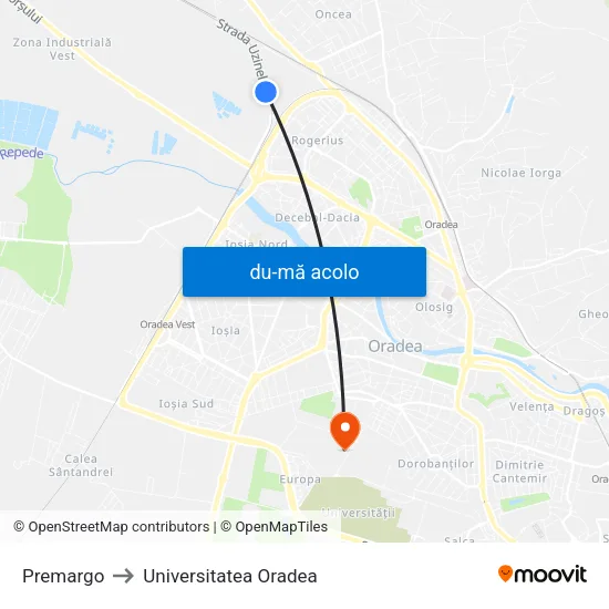 Harta de Premargo către Universitatea Oradea