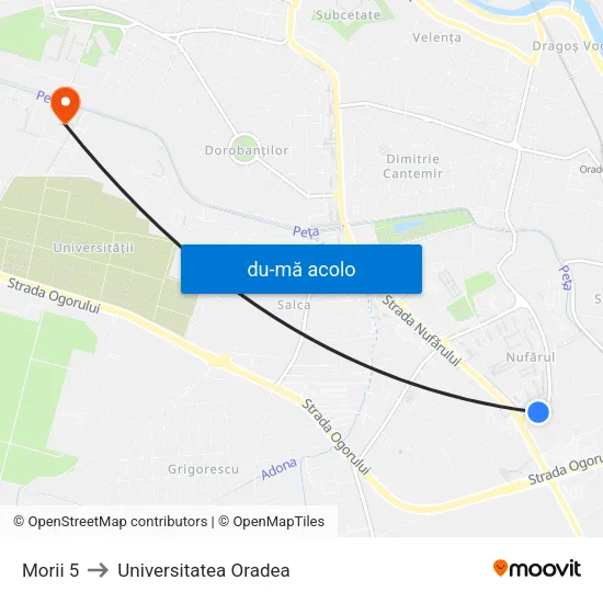 Harta de Morii 5 către Universitatea Oradea