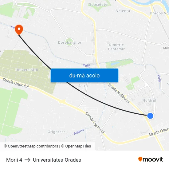 Harta de Morii 4 către Universitatea Oradea