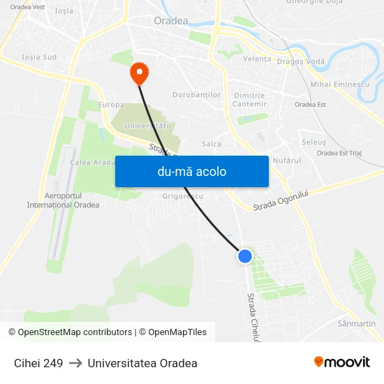 Harta de Cihei | Nr. 249 către Universitatea Oradea