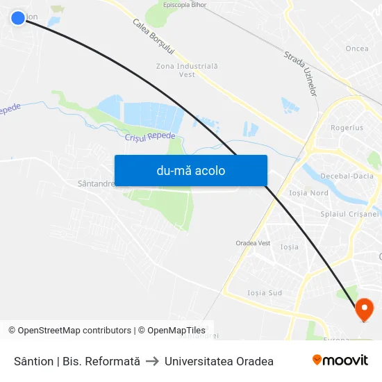 Harta de Sântion | Bis. Reformată către Universitatea Oradea