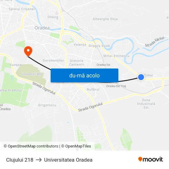 Harta de Clujului 218 către Universitatea Oradea