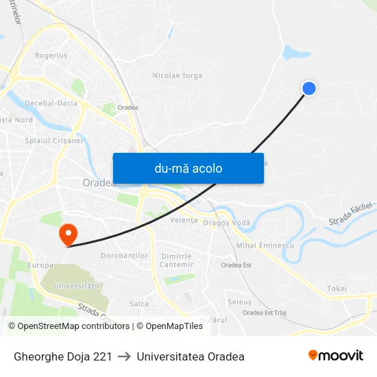 Harta de Gheorghe Doja 221 către Universitatea Oradea