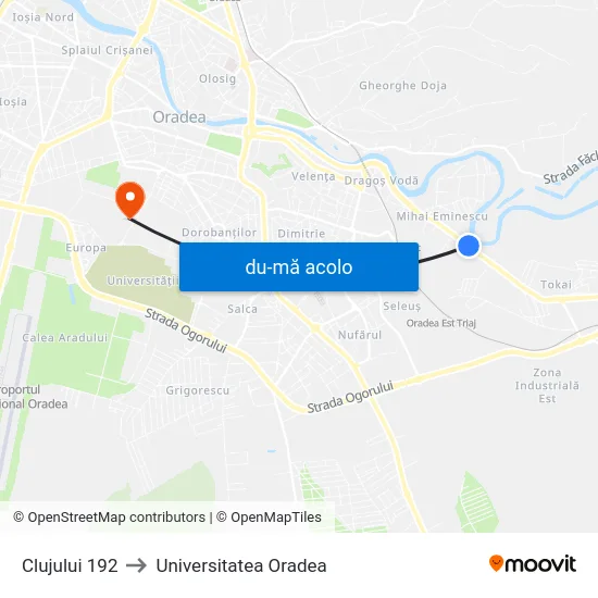 Harta de Clujului 192 către Universitatea Oradea