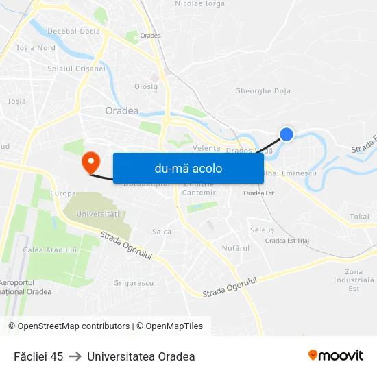 Harta de Făcliei 45 către Universitatea Oradea