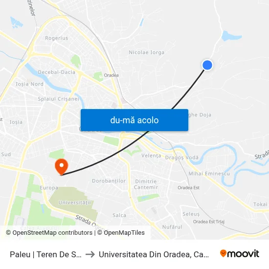 Harta de Paleu | Teren De Sport către Universitatea Din Oradea, Campus A