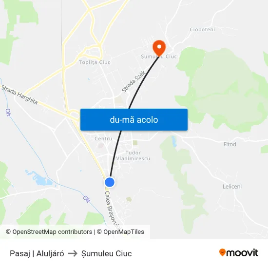 Harta de Pasaj | Aluljáró către Șumuleu Ciuc