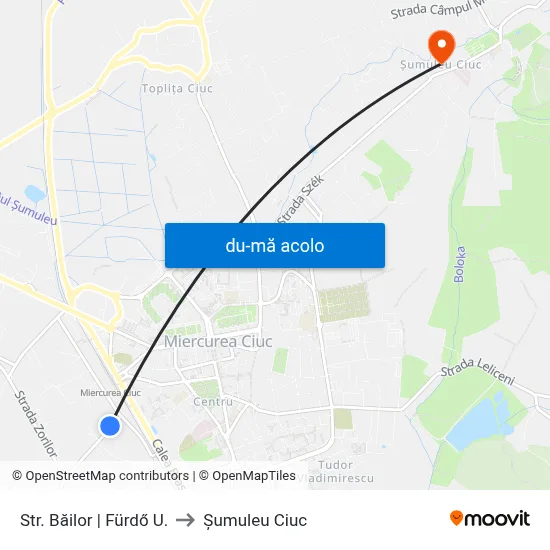 Harta de Str. Băilor | Fürdő U. către Șumuleu Ciuc