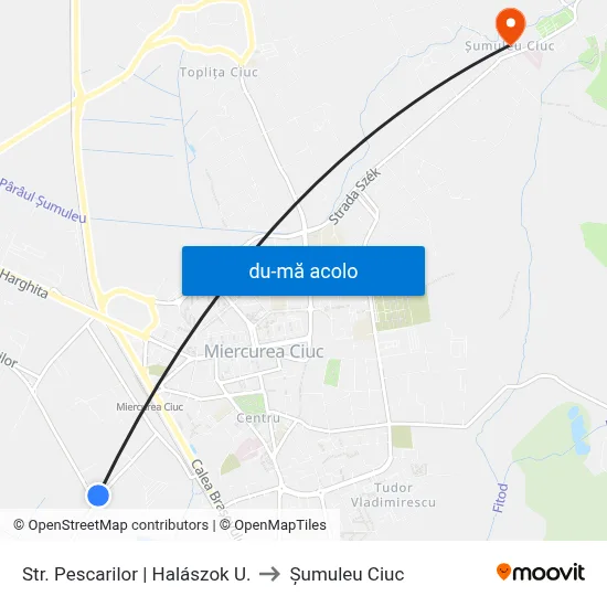 Harta de Str. Pescarilor | Halászok U. către Șumuleu Ciuc