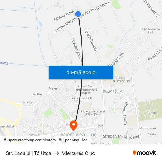 Harta de Str. Lacului | Tó Utca către Miercurea Ciuc