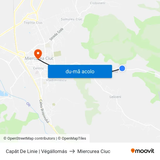 Harta de Capăt De Linie | Végállomás către Miercurea Ciuc