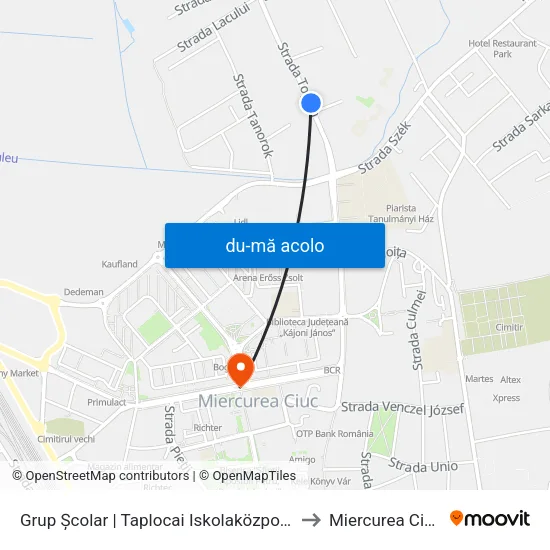 Harta de Grup Şcolar | Taplocai Iskolaközpont către Miercurea Ciuc