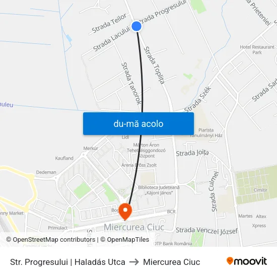 Harta de Str. Progresului | Haladás Utca către Miercurea Ciuc