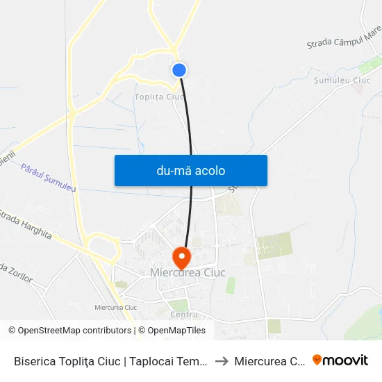 Harta de Biserica Topliţa Ciuc | Taplocai Templom către Miercurea Ciuc