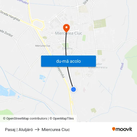 Harta de Pasaj | Aluljáró către Miercurea Ciuc