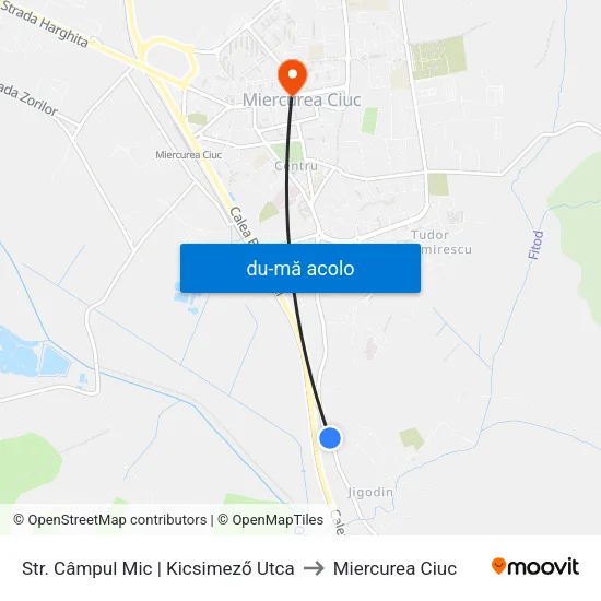 Harta de Str. Câmpul Mic | Kicsimező Utca către Miercurea Ciuc