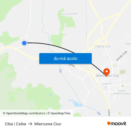 Harta de Ciba | Csiba către Miercurea Ciuc