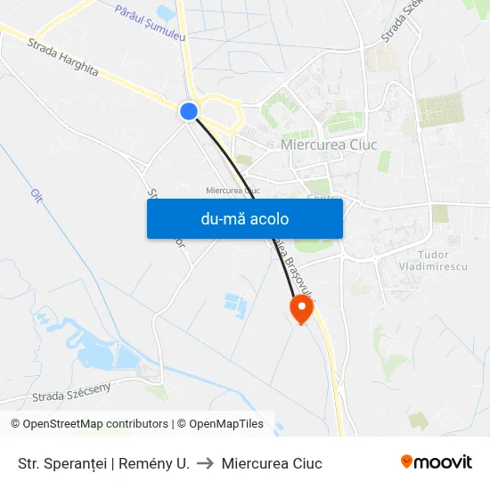 Harta de Str. Speranței | Remény U. către Miercurea Ciuc