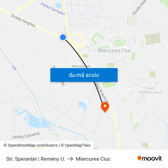 Harta de Str. Speranței | Remény U. către Miercurea Ciuc