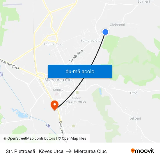 Harta de Str. Pietroasă | Köves Utca către Miercurea Ciuc