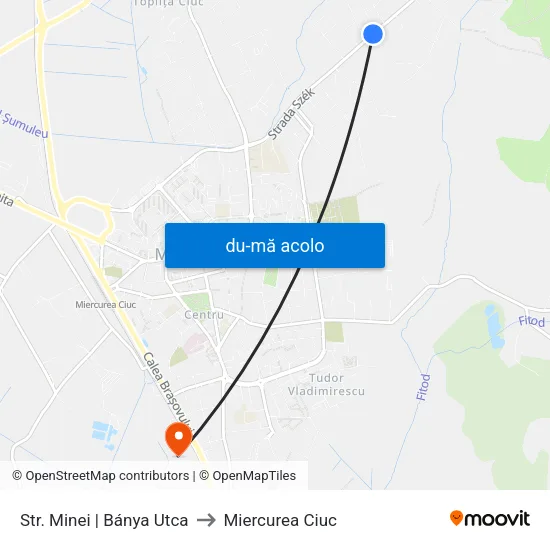 Harta de Str. Minei | Bánya Utca către Miercurea Ciuc