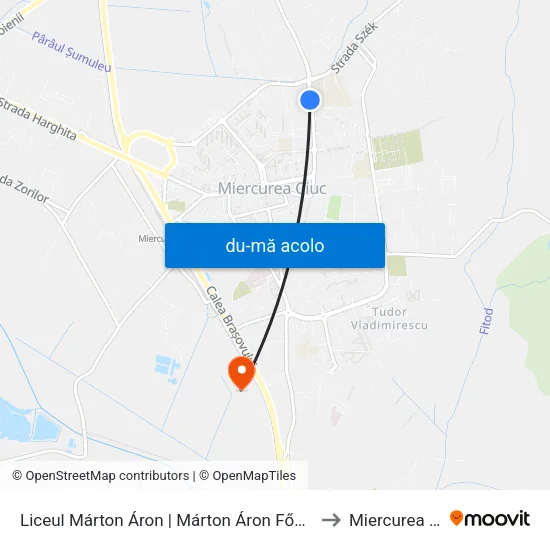 Harta de Liceul Márton Áron | Márton Áron Főgimnázium către Miercurea Ciuc