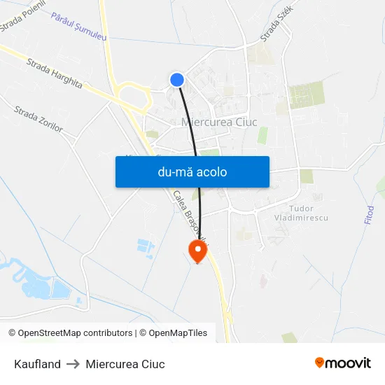 Harta de Kaufland către Miercurea Ciuc