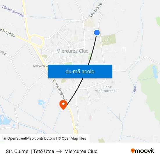 Harta de Str. Culmei | Tető Utca către Miercurea Ciuc