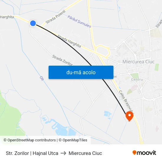 Harta de Str. Zorilor | Hajnal Utca către Miercurea Ciuc