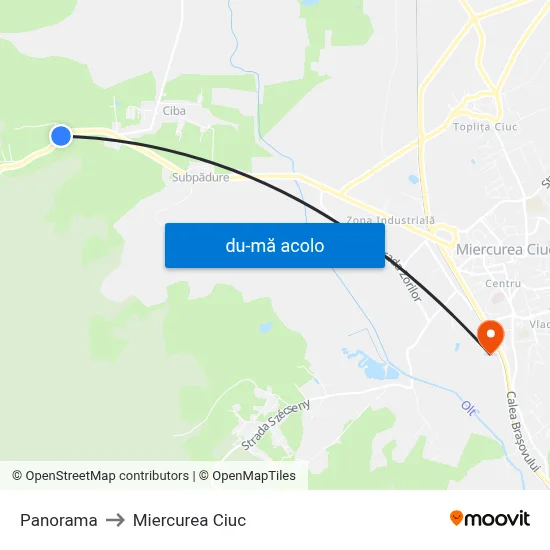 Harta de Panorama către Miercurea Ciuc