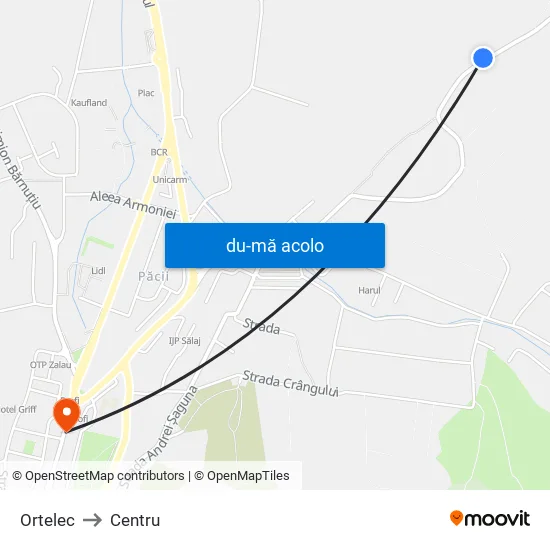 Harta de Ortelec către Centru