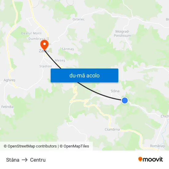 Harta de Stâna către Centru