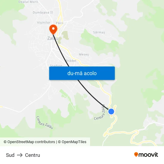 Harta de Sud către Centru