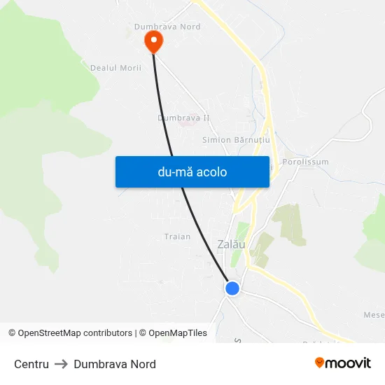 Harta de Centru către Dumbrava Nord