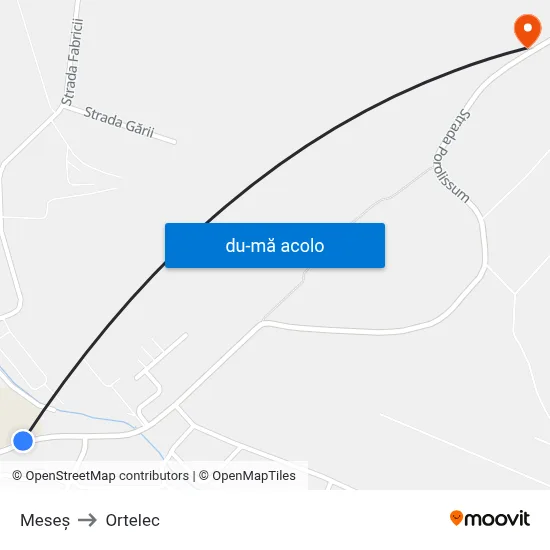 Harta de Meseş către Ortelec