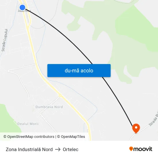 Harta de Zona Industrială Nord către Ortelec