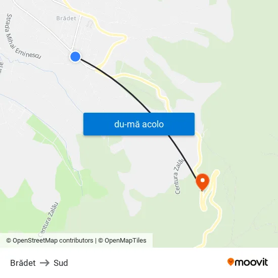 Harta de Brădet către Sud