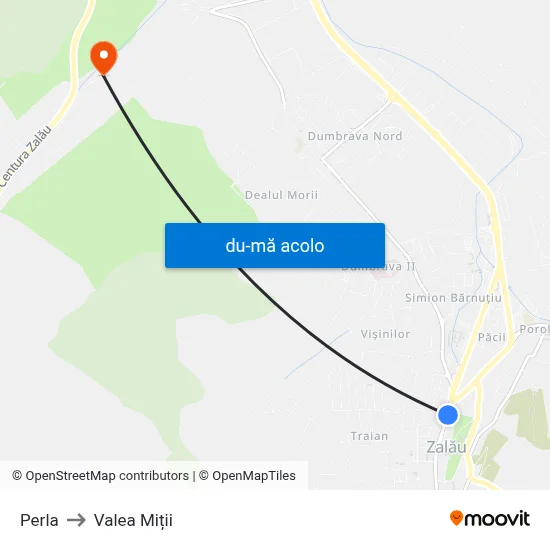 Harta de Perla către Valea Miții