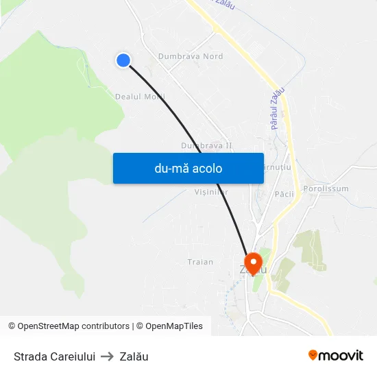 Harta de Strada Careiului către Zalău