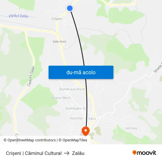 Harta de Crișeni | Căminul Cultural către Zalău