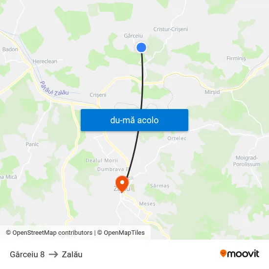 Harta de Gârceiu 8 către Zalău