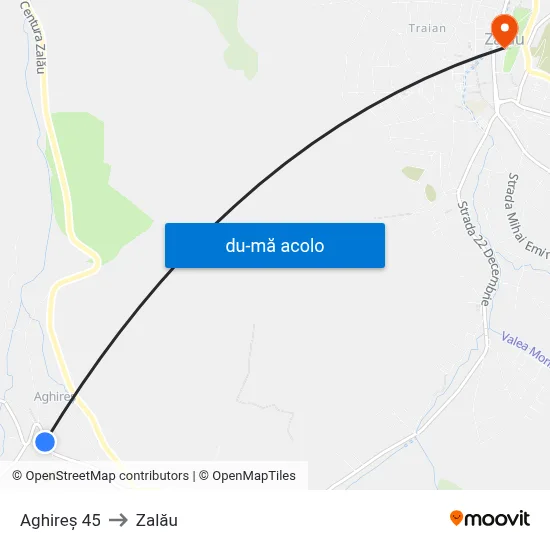 Harta de Aghireș 45 către Zalău