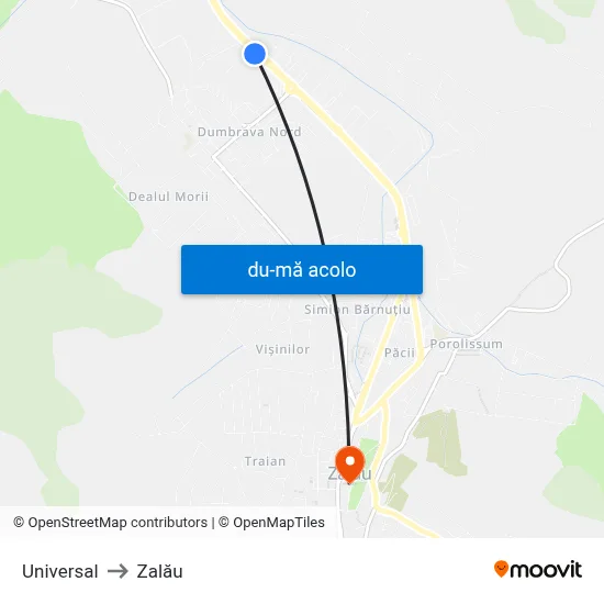 Harta de Universal către Zalău