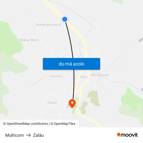 Harta de Multicom către Zalău